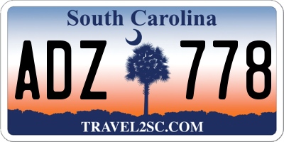 SC license plate ADZ778