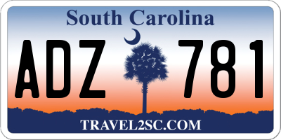 SC license plate ADZ781