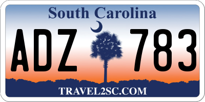 SC license plate ADZ783
