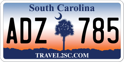 SC license plate ADZ785