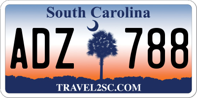 SC license plate ADZ788