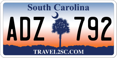 SC license plate ADZ792