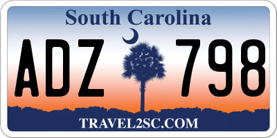 SC license plate ADZ798