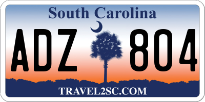 SC license plate ADZ804