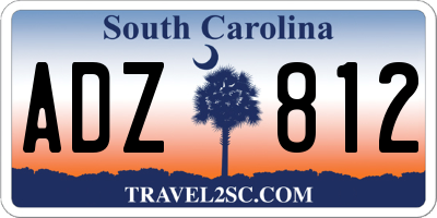 SC license plate ADZ812