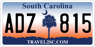 SC license plate ADZ815
