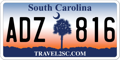 SC license plate ADZ816