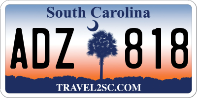 SC license plate ADZ818
