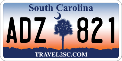 SC license plate ADZ821