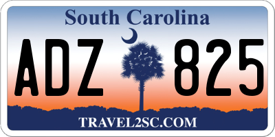 SC license plate ADZ825