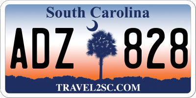 SC license plate ADZ828