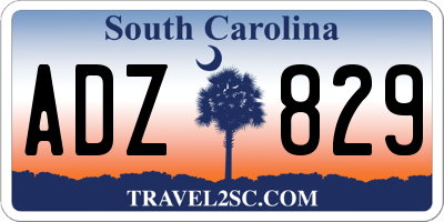 SC license plate ADZ829