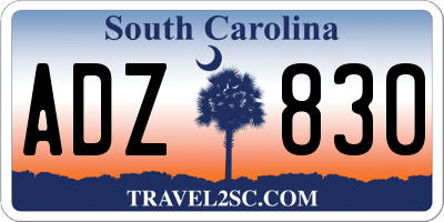 SC license plate ADZ830