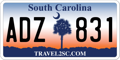 SC license plate ADZ831