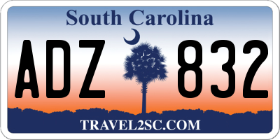 SC license plate ADZ832
