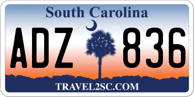 SC license plate ADZ836