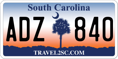 SC license plate ADZ840