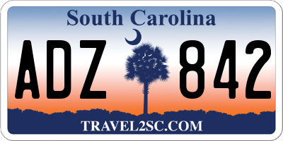 SC license plate ADZ842