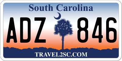 SC license plate ADZ846