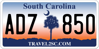 SC license plate ADZ850