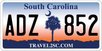 SC license plate ADZ852