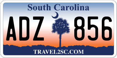 SC license plate ADZ856