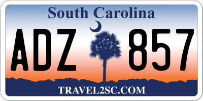 SC license plate ADZ857