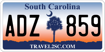 SC license plate ADZ859