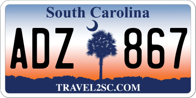 SC license plate ADZ867