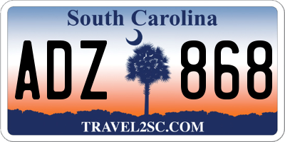 SC license plate ADZ868