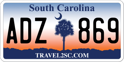 SC license plate ADZ869