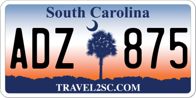 SC license plate ADZ875
