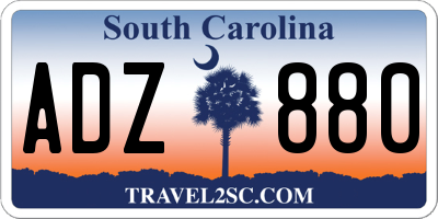 SC license plate ADZ880