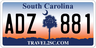 SC license plate ADZ881