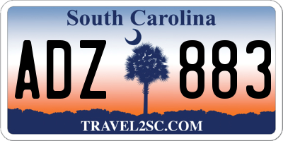SC license plate ADZ883