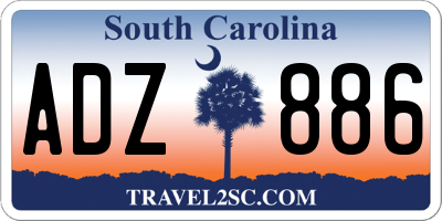 SC license plate ADZ886