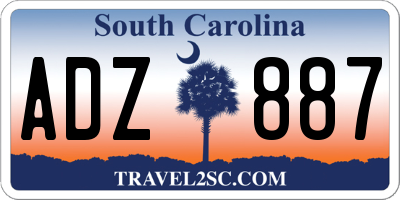 SC license plate ADZ887