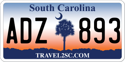 SC license plate ADZ893