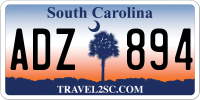SC license plate ADZ894