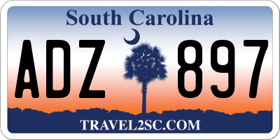 SC license plate ADZ897