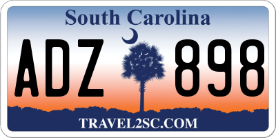 SC license plate ADZ898