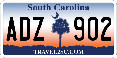 SC license plate ADZ902