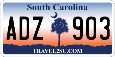SC license plate ADZ903
