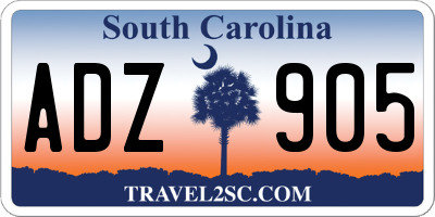 SC license plate ADZ905