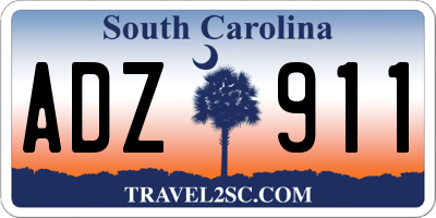 SC license plate ADZ911