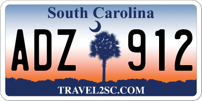 SC license plate ADZ912