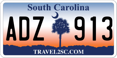 SC license plate ADZ913