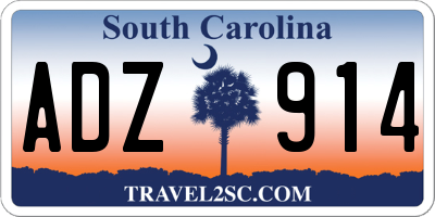 SC license plate ADZ914