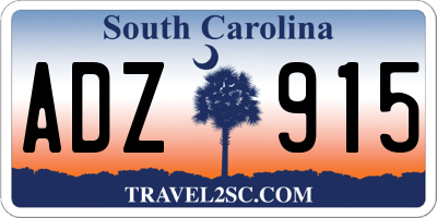 SC license plate ADZ915