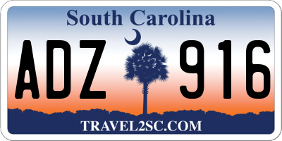 SC license plate ADZ916